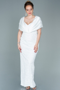 Long White Plus Size Evening Dress ABU2685