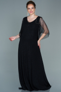 Long Black Plus Size Evening Dress ABU2686