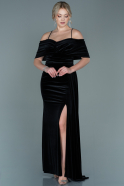 Long Black Velvet Evening Dress ABU2689