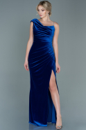 Long Sax Blue Velvet Evening Dress ABU2687