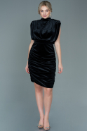 Short Black Velvet Invitation Dress ABK1533
