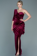 Long Burgundy Velvet Evening Dress ABU2666