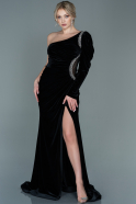 Long Black Velvet Evening Dress ABU2696