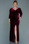 Long Burgundy Velvet Plus Size Evening Dress ABU2697