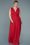 Red Chiffon Plus Size Evening Dress ABT082