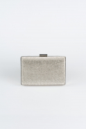 Silver Plaster Fabric Box Bag V359