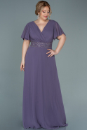 Long Lavender Chiffon Plus Size Evening Dress ABU2755