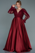 Long Burgundy Plus Size Evening Dress ABU2681