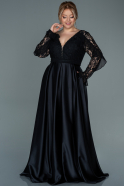Long Black Plus Size Evening Dress ABU2681