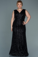 Long Black Plus Size Evening Dress ABU2761