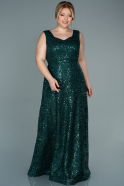 Long Emerald Green Scaly Plus Size Evening Dress ABU2765