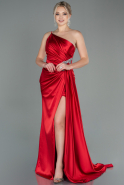Red Long Satin Evening Dress ABU2465