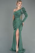 Long Oil Green Satin Evening Dress ABU2778