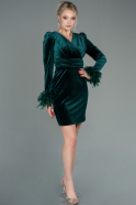 Mini Emerald Green Velvet Invitation Dress ABK1563