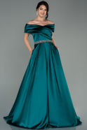 Long Emerald Green Satin Evening Dress ABU2795