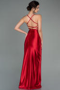 Long Red Satin Prom Gown ABU2800