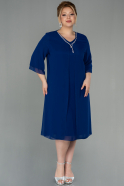 Short Sax Blue Chiffon Evening Dress ABK1591
