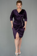 Midi Dark Purple Satin Evening Dress ABK1592