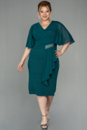 Short Emerald Green Large Size Dress ABK1581