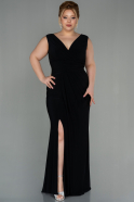 Long Black Plus Size Evening Dress ABU2809