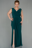 Long Emerald Green Plus Size Evening Dress ABU2809