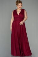 Long Burgundy Plus Size Evening Dress ABU1648