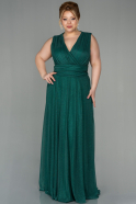 Long Emerald Green Plus Size Evening Dress ABU1648