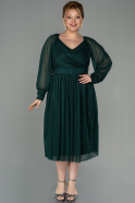 Midi Emerald Green Plus Size Evening Dress ABK1594