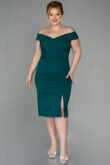 Short Emerald Green Plus Size Evening Dress ABK1568