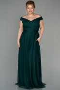 Dark Green Long Oversized Evening Dress ABU020