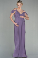 Long Lavender Pregnancy Evening Dress ABU756