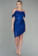 Short Sax Blue Scaly Invitation Dress ABK1605