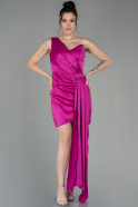 Fuchsia Short Satin Invitation Dress ABK1381