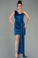 Indigo Short Satin Invitation Dress ABK1381