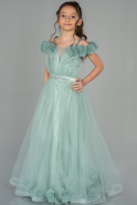 Mint Long Girl Dress ABU2450