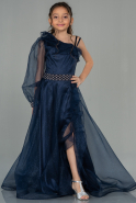 Long Navy Blue Girl Dress ABU2453