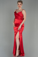 Long Red Satin Evening Dress ABU2851