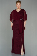 Robe de Soirée Grande Taille Longue Rouge Bordeaux ABU2857
