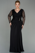 Long Black Plus Size Evening Dress ABU2864