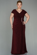 Long Burgundy Plus Size Evening Dress ABU2870