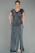 Long Black-Silver Oversized Evening Dress ABU2862
