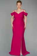 Long Fuchsia Plus Size Evening Dress ABU2876