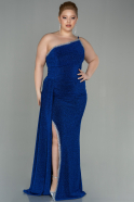 Long Sax Blue Oversized Evening Dress ABU2879