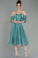 Midi Turquoise Evening Dress ABK1850