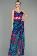 Long Fuchsia Chiffon Evening Dress ABU2883