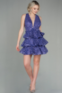 Short Purple Scaly Invitation Dress ABK1630