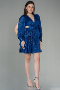 Short Sax Blue Scaly Invitation Dress ABK1642