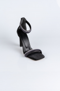 Black-Silver Stony Evening Shoe AB701