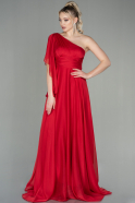 Long Red Chiffon Evening Dress ABU1755