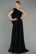 Long Black Chiffon Evening Dress ABU1755